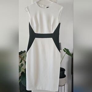 Vince Camuto Black and White Midi Dress Bin  #1